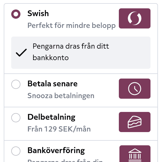 Nya säkrare Betalningsalternativ - Comfy Living
