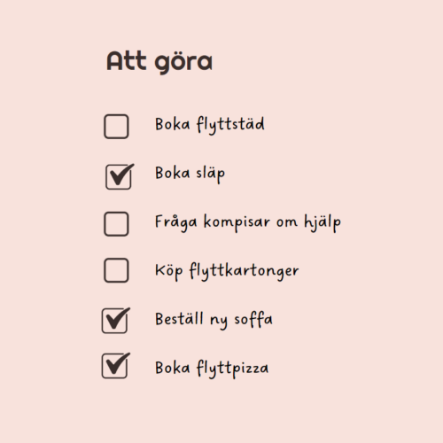 Den Ultimata Checklistan för Dig som ska Flytta